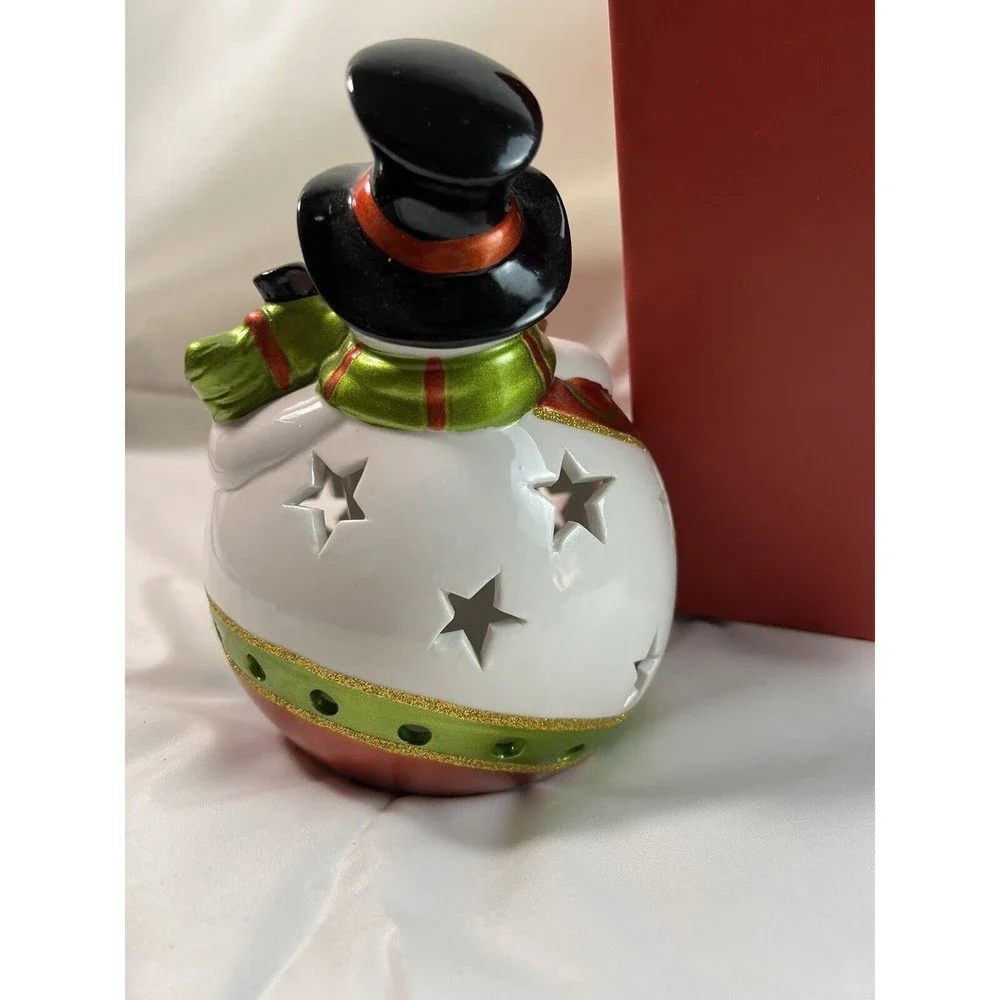 VTG. 2 Way Lightup Snowman Figurine with Flameless Candle (Take 2 AA‎ Batteries)